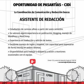 Pasantía - Comunicación y Redacción - Asistente de Redacción